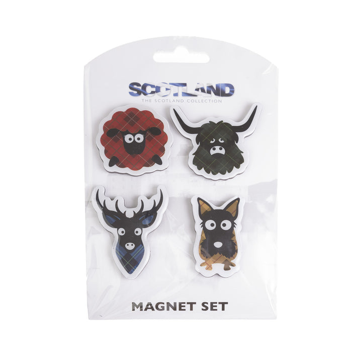 Scottish Tartan Character 4Pk Magnet Set