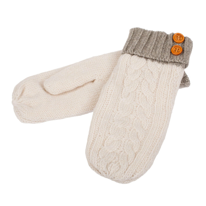 Women's Aran Traditions Cable Contrast  Cream