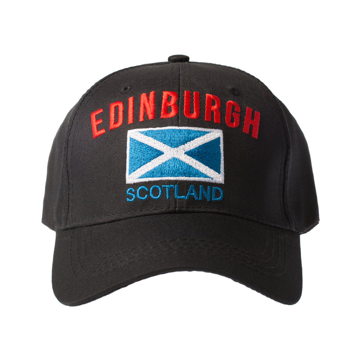 3D Edinburgh / Saltire Scotland Baseball Cap - Black