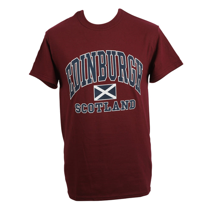 Edinburgh Harvard Print T/Shirt Maroon