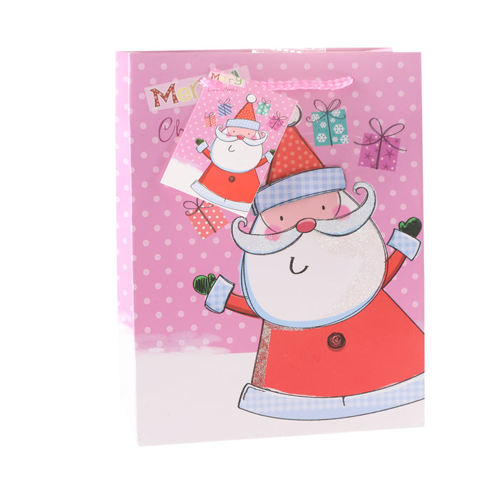 Gift Bag - Santa Pink