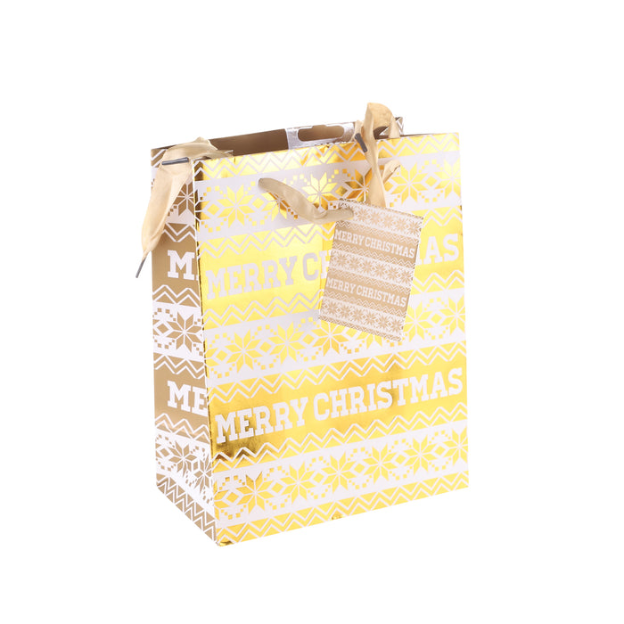 Gift Bag - Merry Christmas Gold