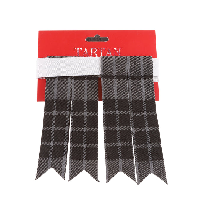 Traditional Polyviscose Tartan Flashes Granite Grey