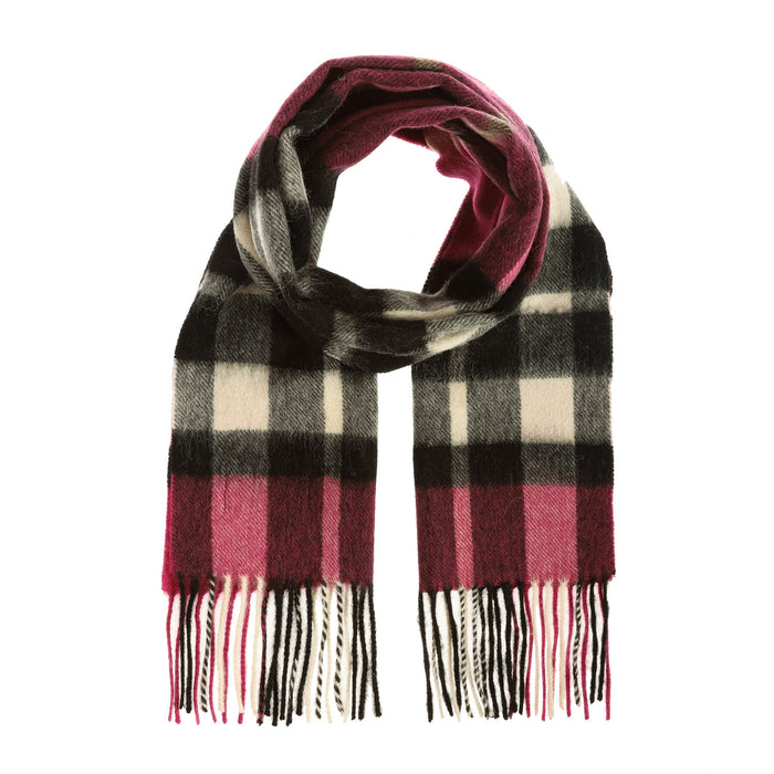 Edinburgh 100% Lambswool Scarf  Exploded Scotty Thomson Raspberry