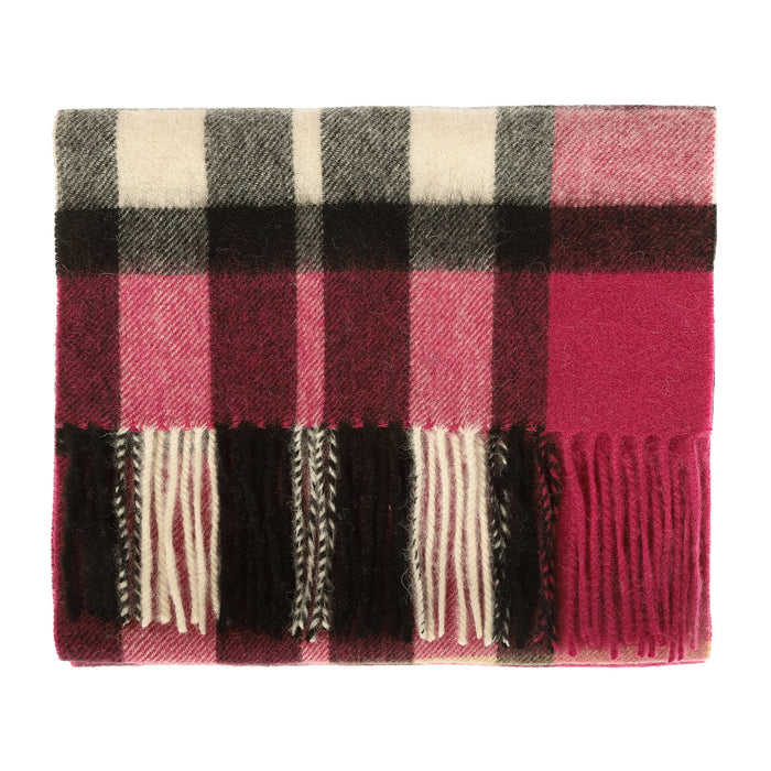 Edinburgh 100% Lambswool Scarf  Exploded Scotty Thomson Raspberry