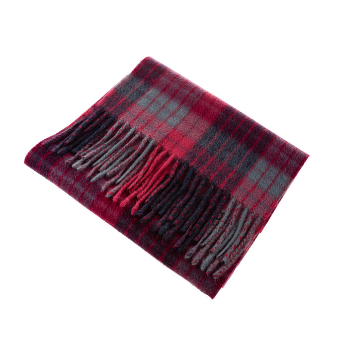 Lyle & Scott 100% Cashmere Scarf  Highlight Chequer - Purple/Blue