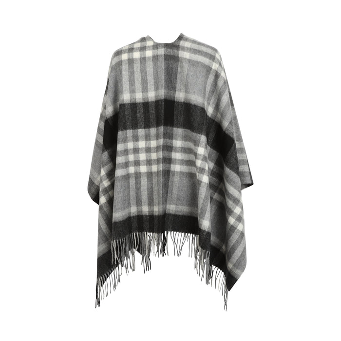 Chequer Tartan 90/10 Cashmere Mini Cape  Black