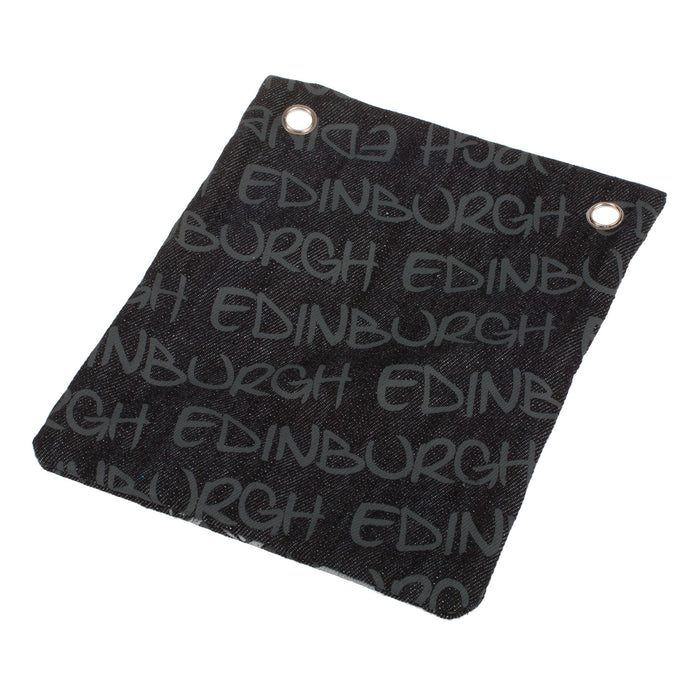 Charlie Edinburgh Denim Stamp Passport Bag Black