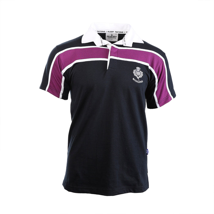 Gents S/S Purple Stripe Rugby Shirt