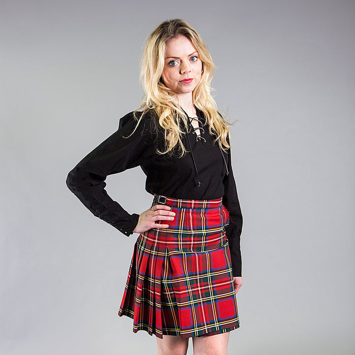 Ladies Deluxe Tartan Kilted Skirt Stewart Royal