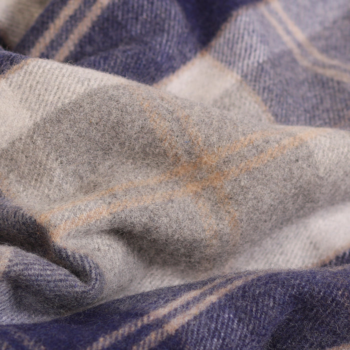 Recycled Wool Tartan Blanket Throw Bannockbane Silver