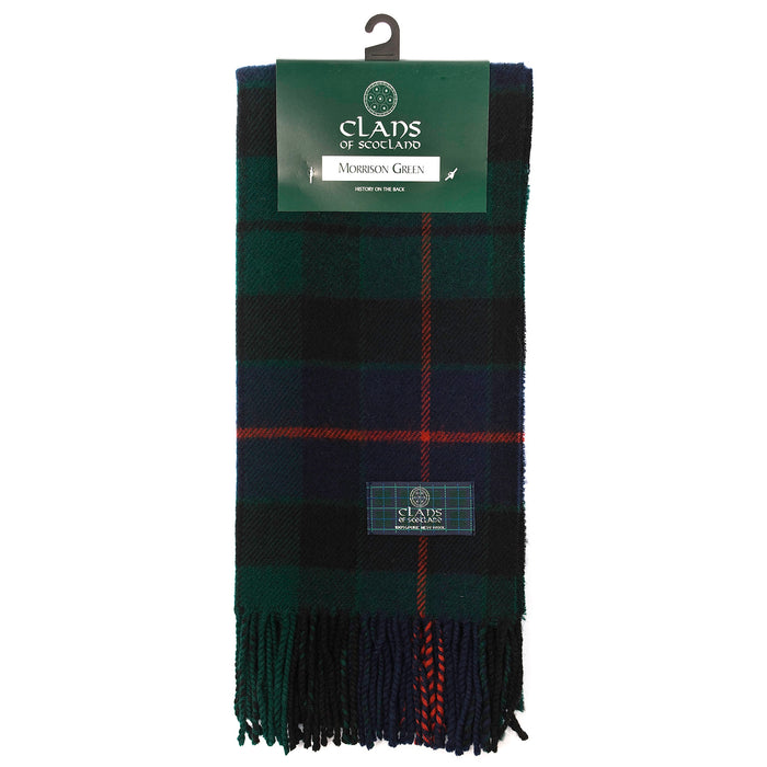 Lambswool Scottish Tartan Clan Scarf  Morrison Green