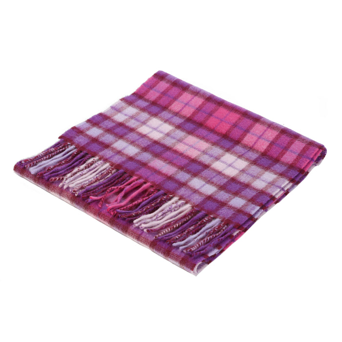 Edinburgh Cashmere Scarf  Winter Check - Purple/Pink