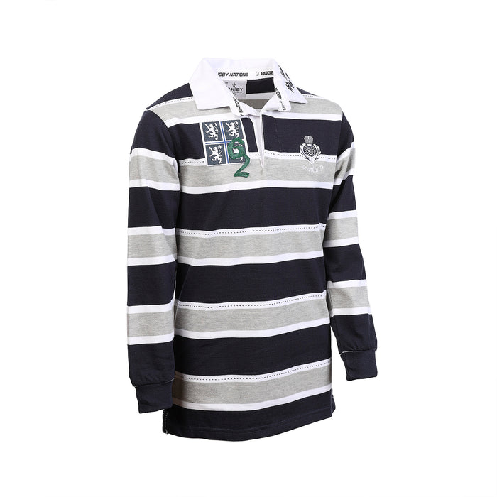 Kids L/S '62 Edinburgh High Rugby Shirt Grey/Navy