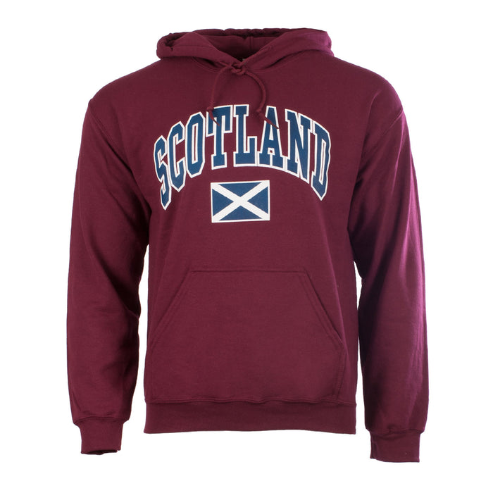 (D) Scotland Harvard Print Hooded Top Maroon
