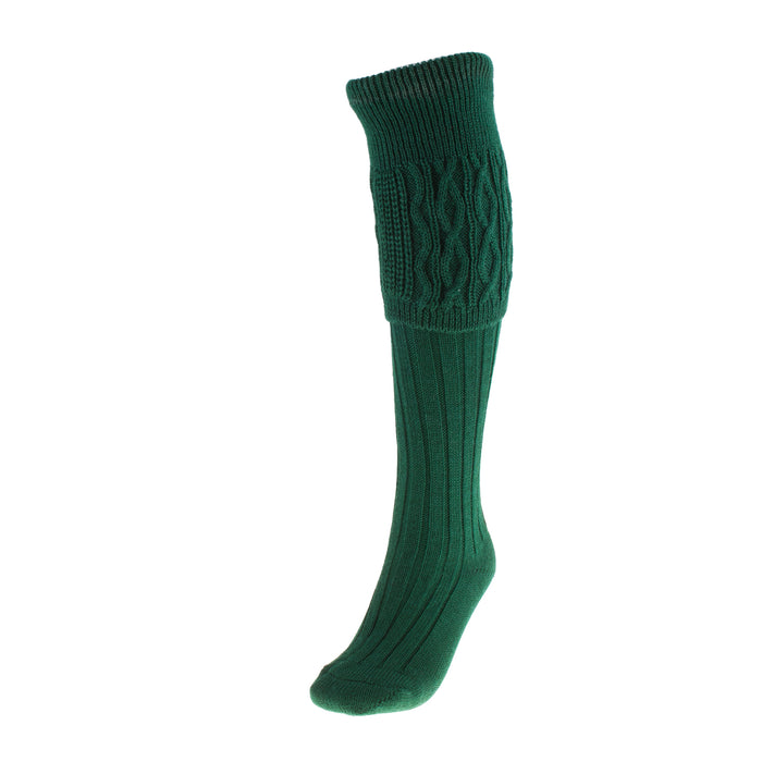 Adults 50% Plain Wool Kilt Socks Bottle Green