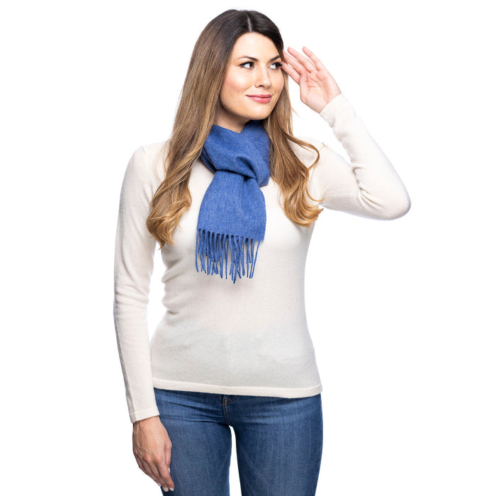 Edinburgh 100% Lambswool Tartan Scarf Soft Denim