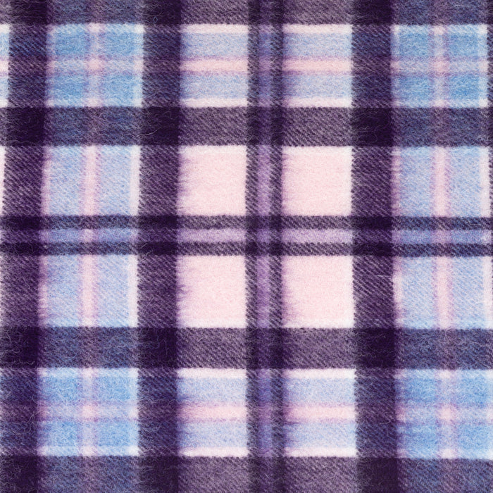 Edinburgh 100% Lambswool Scarf  Compact Check Pink/Blue