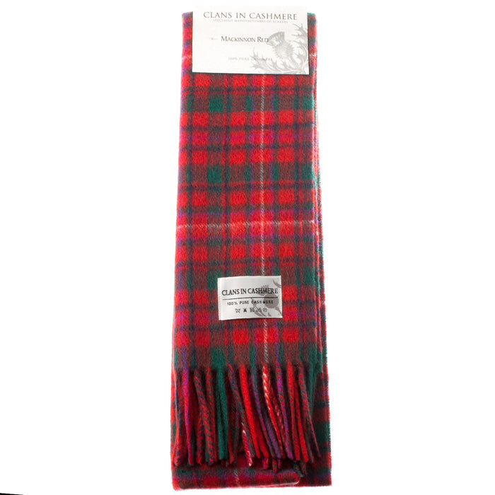 Cashmere Scottish Tartan Clan Scarf  Mackinnon Red