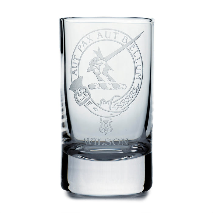 Collins Crystal Clan Shot Glass Wilson