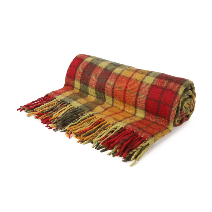 Highland Wool Blend Tartan Blanket / Throw Extra Warm Buchanan Autumn