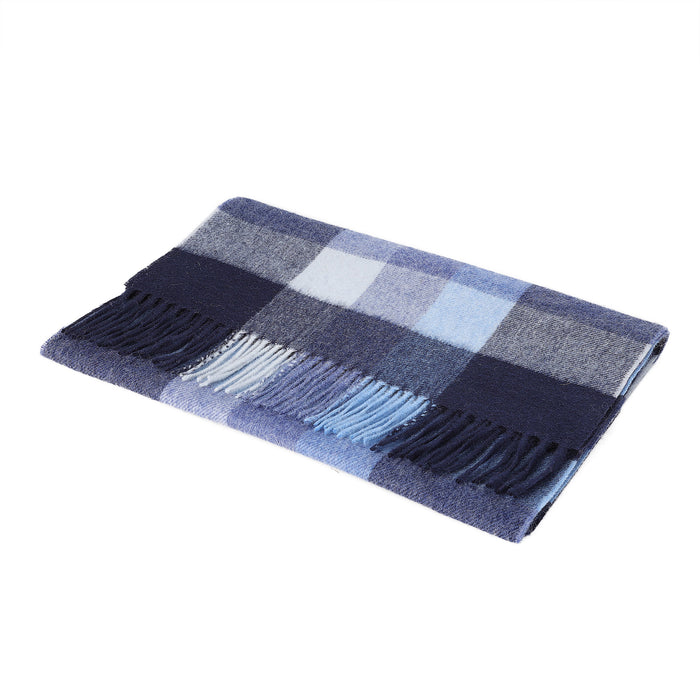 Hos 100% Lambswool Wide Scarf Galaxy Check Eclipse