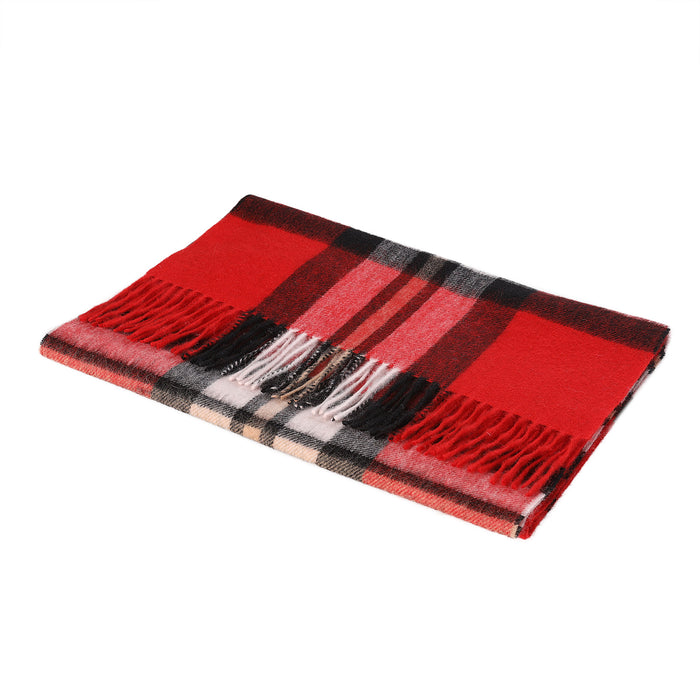 Hos 100% Lambswool Wide Scarf Thomson Red