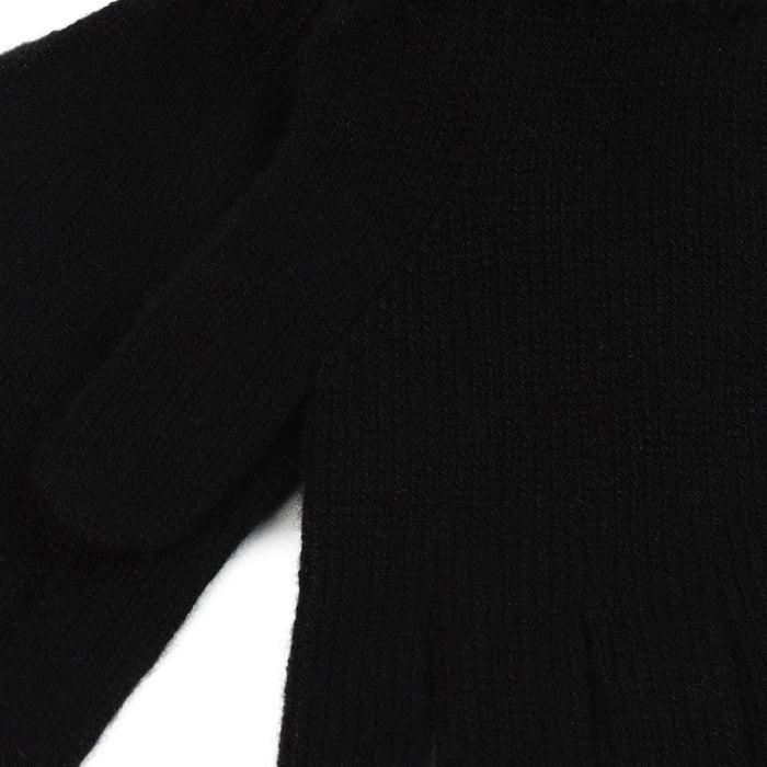 100% Cashmere Plain Ladies Glove Black