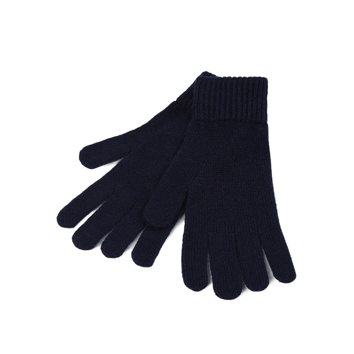 100% Cashmere Plain Ladies Glove Navy