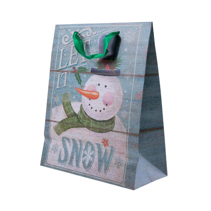 Gift Bag - Green Snowman