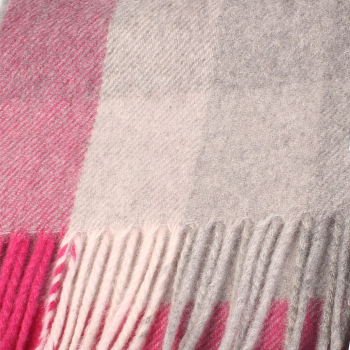 Tartan Weaving Mill 100% Cashmere Scarf  Cubes Pink