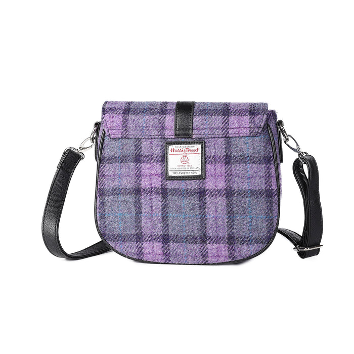 Harris Tweed Ladies Shoulder Bag - Beauly Bold Purple Check