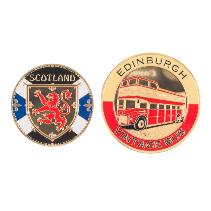 Scotland Souvenir Coin Vintage Bus