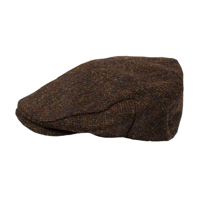 Highland Harris Tweed Flat Cap Brown Barleycorn